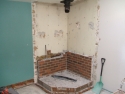 Removing corner stove and brick