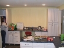 New pantry cabinets and desk area