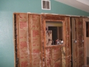 Existing wall opening with drywall removed