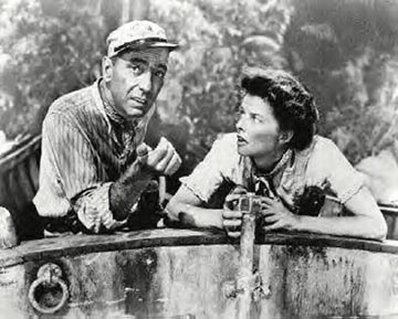 Katherine with Humphrey Bogart in African Queen
