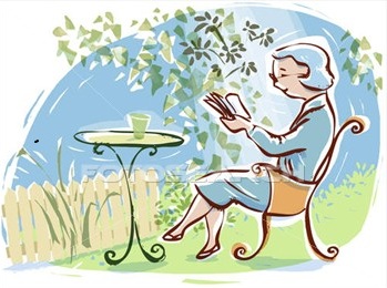 Reading with a cup of coffee