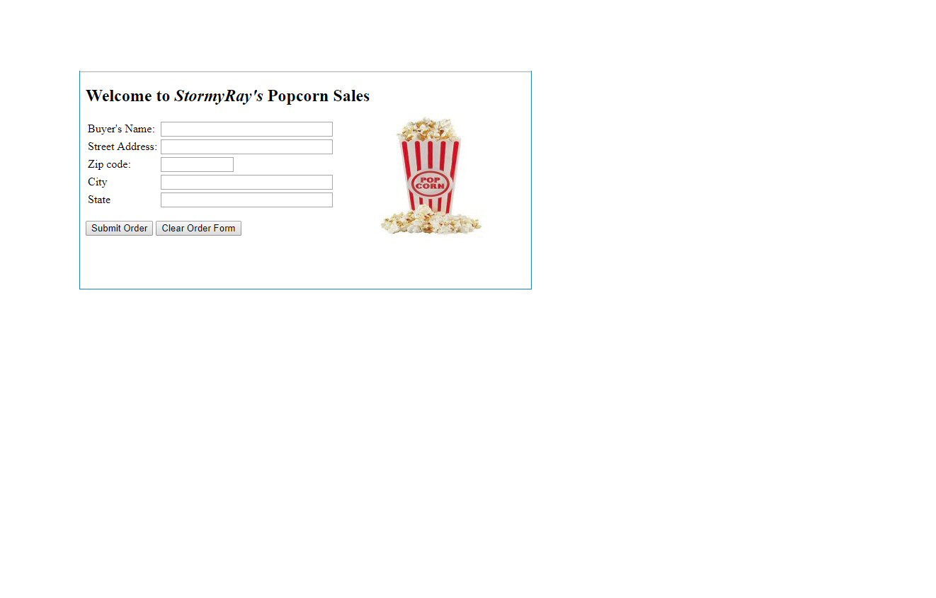 WampServer / Apache Web Server - Popcorn Sales Webpage