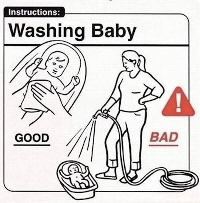 Proper way to wash a baby