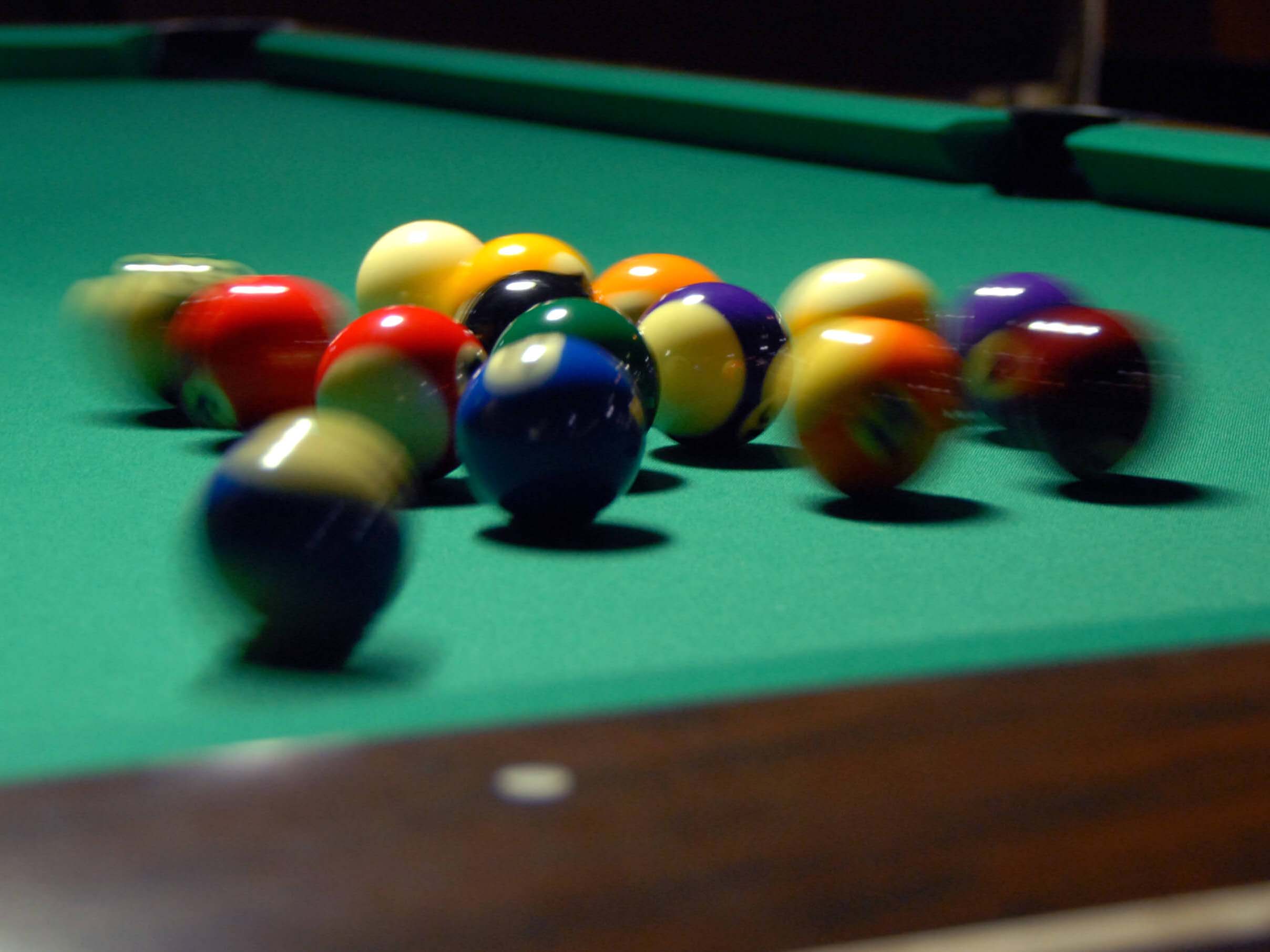 pool balls scattering after break