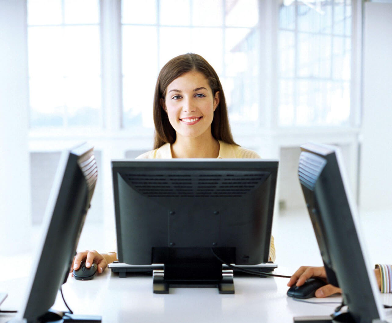 woman on computer